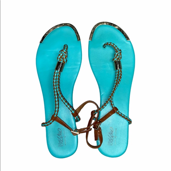 Mossimo Turquoise Teal Braided Sandal - Picture 1 of 6